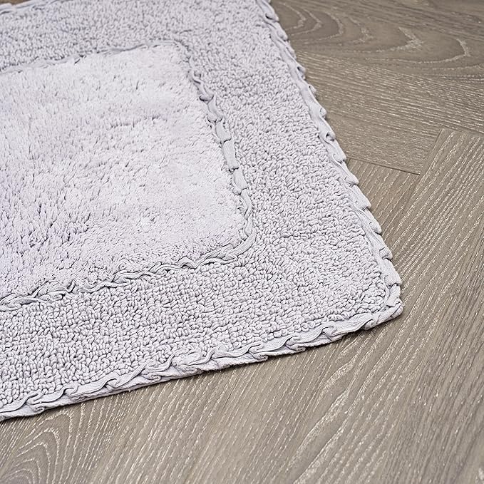 Laura Ashley Ruffle Border Purple 27"x 45" 100% Cotton Bath Rug