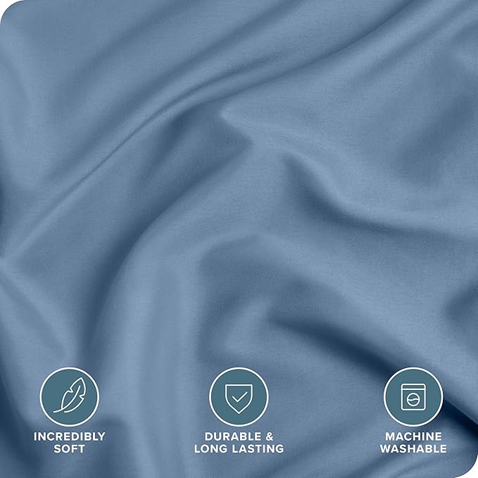 Bare Home Bedding Duvet Cover King Size - Premium 1800 Super Soft Collection - Lightweight, Cooling - Soft Breathable Bedding Duvet Cover (King, Coronet Blue)