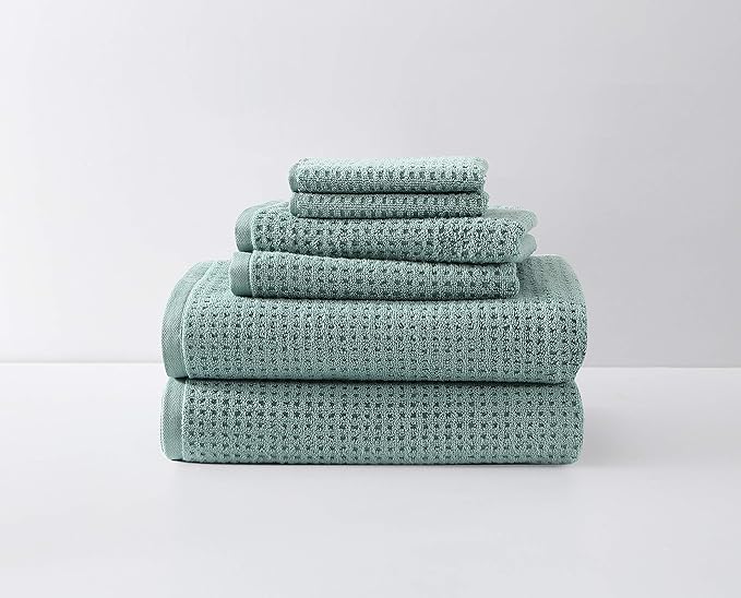 Tommy Bahama - Bath Towels, Highly Absorbent Cotton Bathroom Decor, Low Linting & Fade Resistant, Oeko-Tex Certified (Northern Pacific Bay Blue, 6-Piece)
