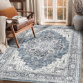 4x6 Area Rug for Bedroom Machine Washable Low Pile Vintage Distressed Rugs Stain Resistant Faux Wool Rug Ultra Soft Non-Slip Area Rugs for Living Room, Playroom, Kitchen,Home Office
