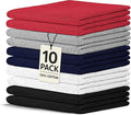 Crystal Ridge Cotton Wash Cloths 10 Pack - Washcloths for Showering, Face and Body, Soft and Highly Absorbent Multipurpose Towels for Bathroom, Kitchen, Spa and Gym - Wash Rags 12 x12 (Contemporary)