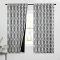 Beauoop 100% Blackout Curtains 63 Inches Long 2 Panels for Bedroom Living Room Grey Moroccan Geo Room Darkening Thermal Insulated Soundproof Rod Pocket Back Tab Window Treatments Drapes, 50x63