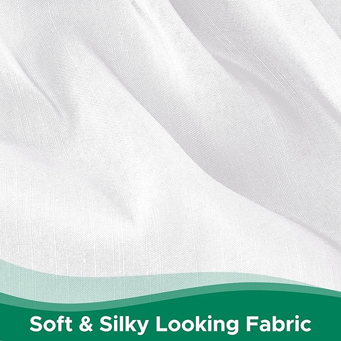 Biscaynebay Wrap Around Bed Skirts for Twin & Twin XL Beds 14" Drop, White Adjustable Elastic Dust Ruffles Easy Fit Wrinkle Resistant Silky Luxurious Fabric Machine Washable