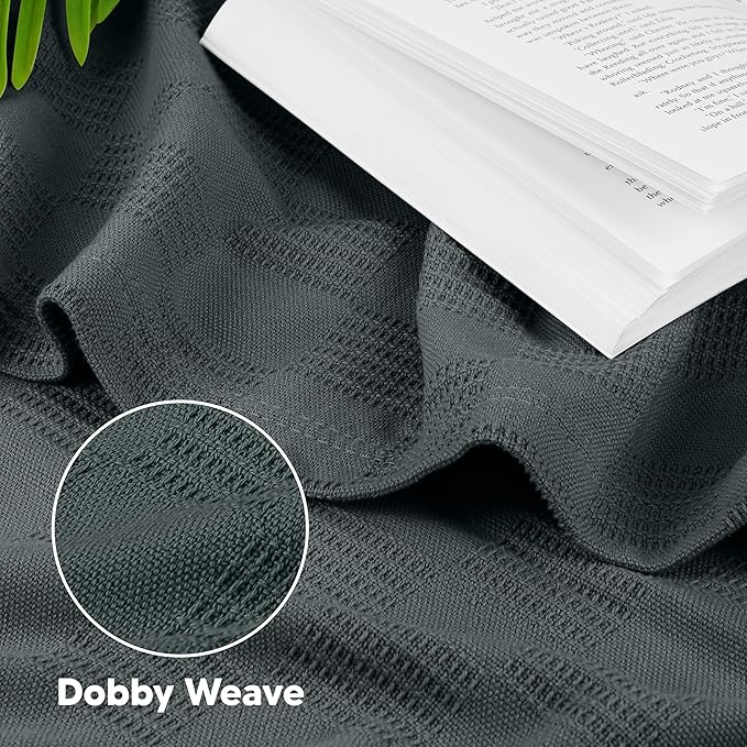 Utopia Bedding Smoke Gray 100% Cotton Blanket [Throw Size - 60x50 Inch] 350GSM Lightweight, Soft and Breathable Thermal Blanket for All Seasons