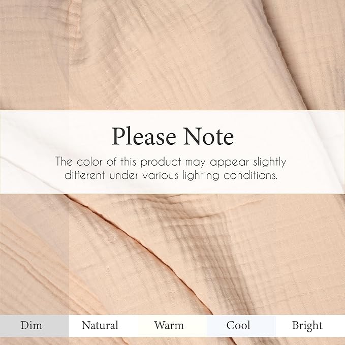 Salt Earth 100% Cotton Muslin Throw Blanket Gauze Blanket 55"X75" Twin, 4 Layered for Couch, Bed, Living Room, Home, Lightweight & All Season Blankets & Throws, Easy wash, Skin Friendly (Parchment)
