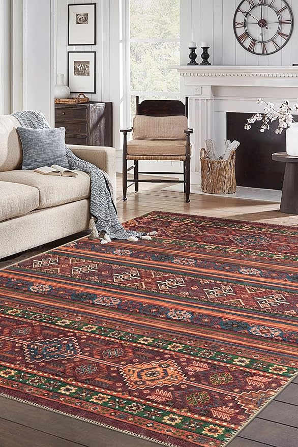 Keen Home Design 3x5 Rug - Machine Washable Entry Rug with Non-Slip Backing, Ideal for Enteryway, Kitchen, Bathroom, Laundry Room - Vintage, Easy Clean, Durable, Low Pile Rug - (3' x 5')