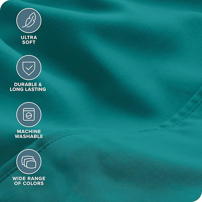 Bare Home Hotel Luxury King Sheet Set, Extra Soft - 6 Piece Set - Deep Pockets - Easy Fit - Cooling & Breathable - Wrinkle, Fade, Stain Resistant - Includes 4 Pillowcases (King, Emerald)