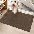 BEQHAUSE Door-Mat-Non-Slip Front Door Mat Washable Low-Profile Entrance Rugs for Front Door Entry Dirt Trapper Door Mats Absorbent Welcome Mats,20"x32",Brown
