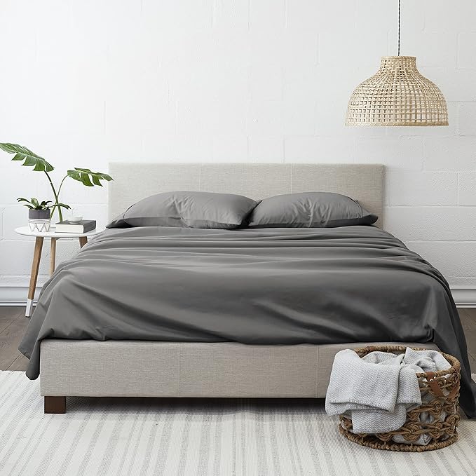 Linen Market Brushed Microfiber Full Sheet Set 4 Piece – Oeko-TEX Certified Ultra Soft & Wrinkle-Free - 16" Deep Pocket Sheets - Easy Care Full Size - Gray