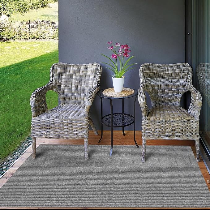 Ottomanson 2' x 5' Hallway Runner with Scraper Pile - Extra Durable Non-Slip Rug Mat for Indoor & Outdoor Use - Ideal for Kitchen, Entryway, Patio & Garage - High-Traffic Carpet, Gray