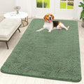 OLANLY Dog Door Mat for Muddy Paws 59x35, Absorbs Moisture and Dirt, Absorbent Non-Slip Washable Doormat, Quick Dry Chenille Mud Mat, Entry Indoor Entryway Carpet for Inside Floor, Olive Green