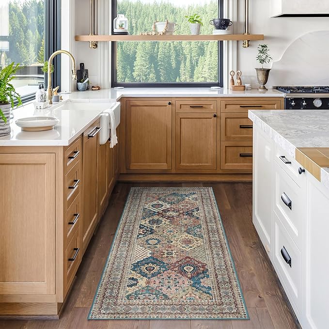 Gertmenian Indoor Boho Rug - 2x8 Runner, Non Slip, Super Strong, Ideal for High Traffic Areas in Entryway, Bedroom, Kitchen - Cinzia, Bronze, 27727