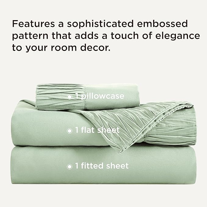 Bedsure Twin XL Sheet Sets Dorm Bedding - 3 Pieces Soft Extra Long Twin Sheets, Hotel Luxury, Easy Care Microfiber for Women, Men, Sage Green