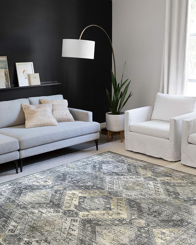 Loloi II Skye Collection SKY-09 Graphite/Silver 2'-6" x 10'-0" Runner Rug