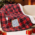 Red Heated Weighted Blanket for Adults Queen Size 15Lbs 60"x80", 2-in-1 Electric Heating Pad Lap Heavy Blanket for 140-160 lbs for Couch, 10 Level 1-8H Auto Off, Christmas Birthday Gifts for Women Mom
