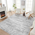Area Rug Living Room Rugs - 9x12 Abstract Large Soft Indoor Washable Rug Neutral Modern Low Pile Carpet for Bedroom Dining Room Farmhouse Home Office - Vintage Grey