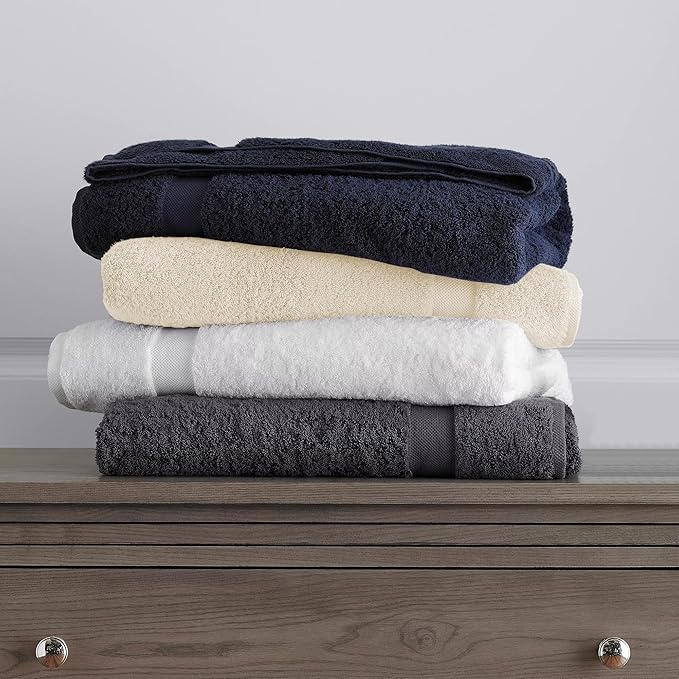 Delara 100% Organic Cotton Towels 650 GSM Plush Feather Touch Quick Dry Towel, 4-Piece Towel Set GOTS Certified, Oeko-Tex Green Certified, 1 Bath Towel, 1 Bath Sheet, 1 Hand Towel & 1 Wash Cloth