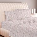 Carressa Linen 100% Egyptian Cotton Printed Bed Sheets - 600 Thread Count 3 PC Twin Sheet Set, Hotel Luxury Sateen Bedsheets, 16" Deep Pocket Soft Cooling Sheets for Twin Size Bed - Paisley
