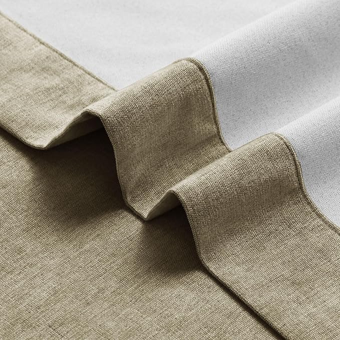 Macochico 100% Blackout Chenille Curtains 96 Inches Long for Hotel Nursery Noise Reducing Thermal Curtains for Bedroom Living Room Grommet Soil Brown Curtains with Tieback 52" Wx96 L Classic 1 Panel