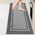 Kitchen Rugs 24" x 70", Non-Slip Machine Washable Kitchen Runner Rugs Floor Mats, Absorbent Comfort Standing Mats for Kitchen, Sink, Laundry and Hallway, Rolled Packaging, Light Grey & Dark Grey