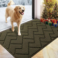 hicorfe Front Door Mat Outside Entrance,24"x35" Absorbent Muddy Dirt Resist Welcome Door Mats Outdoor Indoor,Stain and Fade Resistant,Non Slip Backing Entry Mat Doormat for Entryway (Oliver Green)