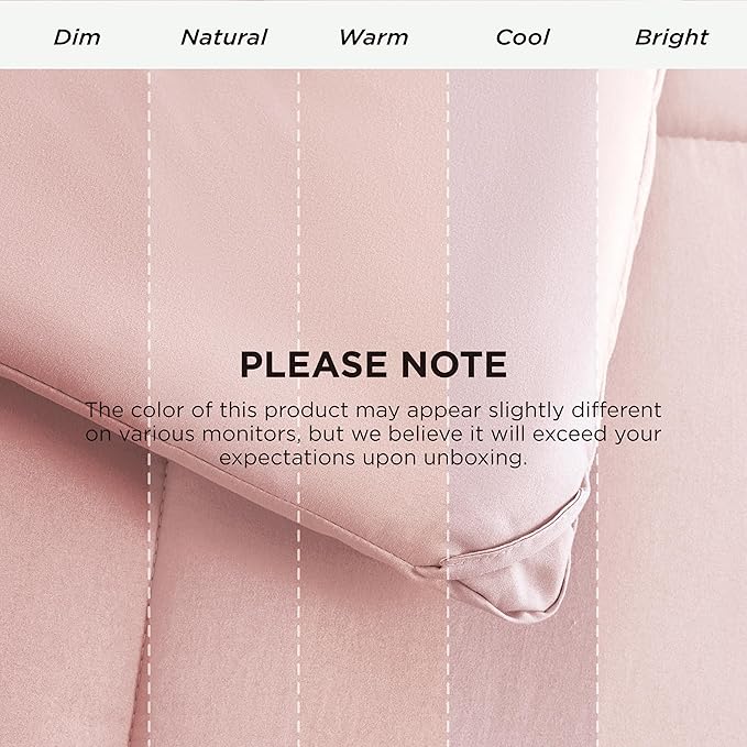Bedsure Comforter Duvet Insert - Quilted Comforters Twin Size, All Season Duvet, GentleSoft Down Alternative Bedding, with 8 Tabs, Gifts for Women/Men, Pink, Twin 88 x 68 Inches