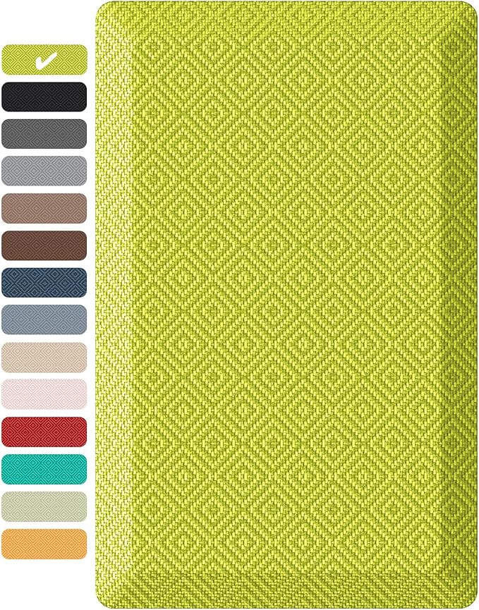 Ophanie Kitchen mats for Floor, 3/4 inch Thick, Kitchen Rugs, 20''x48'' Anti Fatigue Standing Cushioned Mat, Waterproof,Comfort Ergonomic mat for Office, Home, Sink, Green Non-Slip Bottom