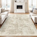 10x14 Area Rugs for Living Room, Non Slip Machine Washable Vintage Carpets, Low Pile Lightweight Large Rug for Bedroom, Dining Room, Home Office Beige Gray