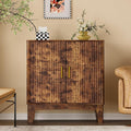 Storage Cabinet with Doors and Adjustable Shelf, Modern Fluted Sideboard Buffet Cabinet, Freestanding Coffee Bar for Kitchen, Pantry, Entryway, Living Room (Rustic Brown)