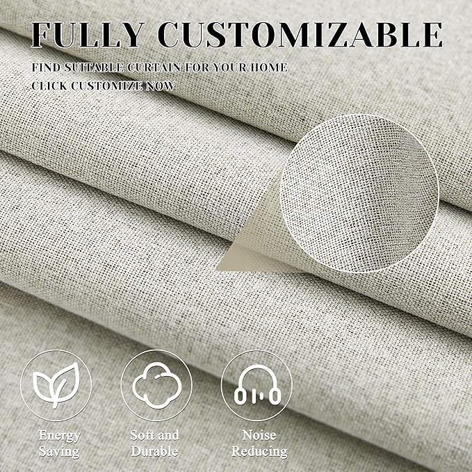 ChrisDowa Custom 100% Blackout Grommets Curtains for Bedroom and Living Room Thermal Insulated Room Darkening Curtains 1 Panel (Custom Size and Color)