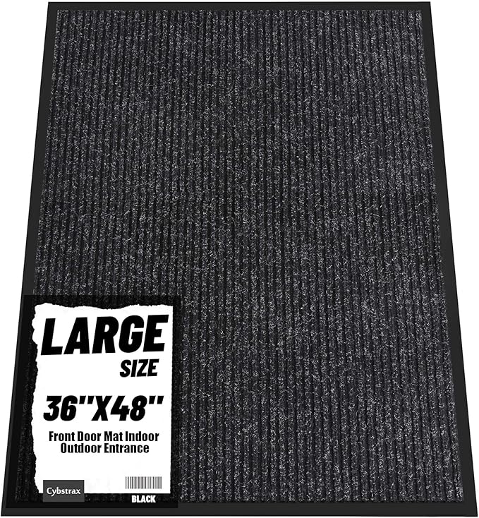 Front Door Mat Indoor Outdoor Entrance, 36" x 48" All-Season Heavy Duty Waterproof Doormat, Non-Slip Absorbent Entryway Mat, Easy to Clean, Low Profile Commercial Floor Mat for Indoor Outdoor