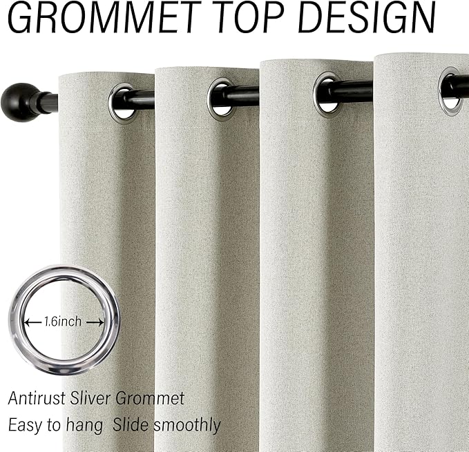ChrisDowa Custom 100% Blackout Grommets Curtains for Bedroom and Living Room Thermal Insulated Room Darkening Curtains 1 Panel (Custom Size and Color)