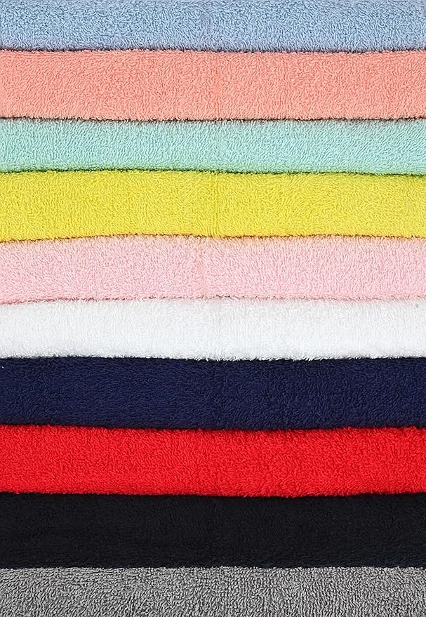 Crystal Ridge Cotton Wash Cloths 10 Pack - Washcloths for Showering, Face and Body, Soft and Highly Absorbent Multipurpose Towels for Bathroom, Kitchen, Spa and Gym - Wash Rags 12 x12 (Contemporary)