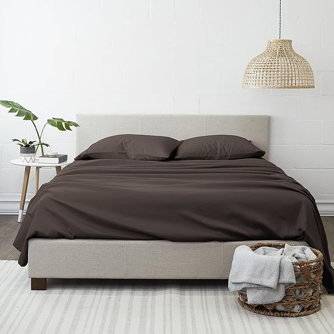 Linen Market Bed Sheets for Cal King Size Bed (Chocolate) - Sleep Better Than Ever with These Soft and Cooling California King Sheets - Deep Pocket Fits 16" Thick Beds - 4 Piece Cal King Sheet Set