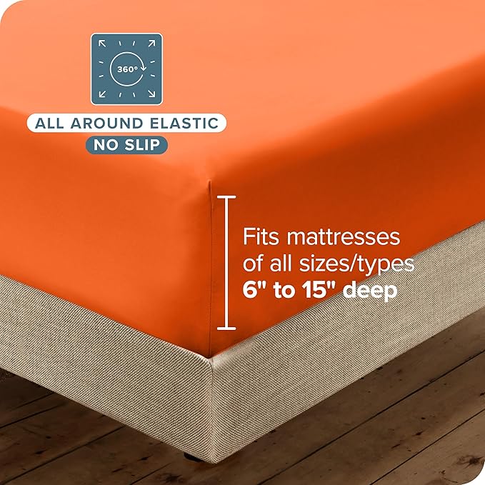 Bare Home Microfiber Sheet Set with Additional Pillowcase, Twin XL Orange