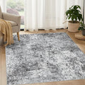 Square Area Rug Living Room Rugs - 6x6 Washable Large Soft Indoor Neutral Modern Abstract Low Pile Rug Carpet for Bedroom Dining Room Farmhouse Home Office - Grey