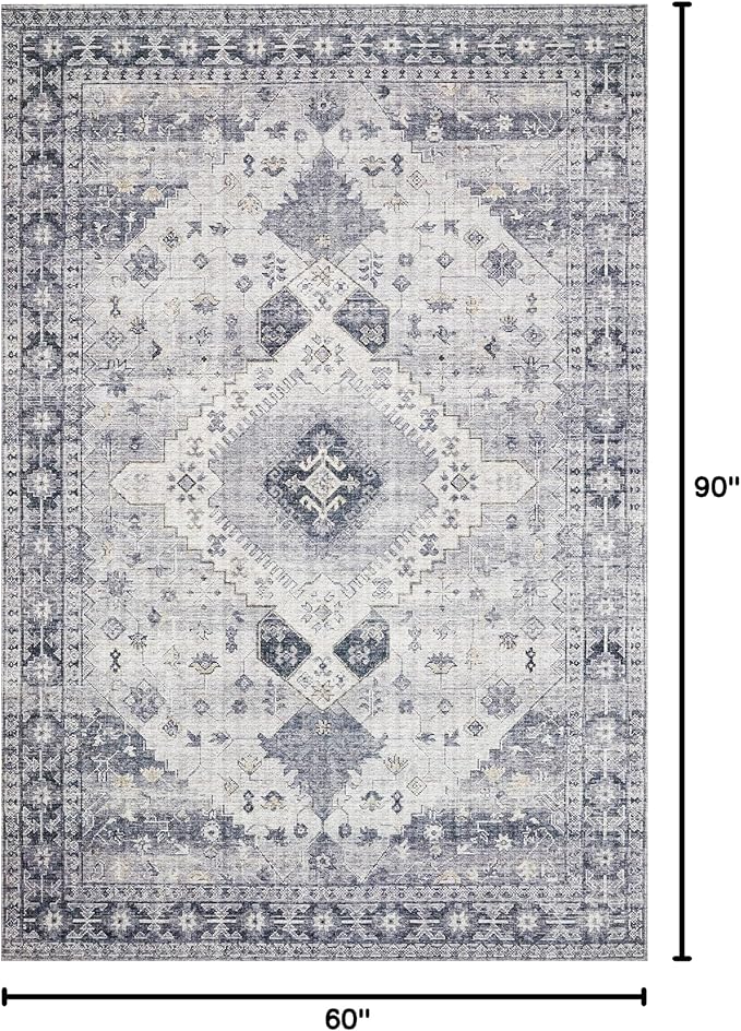 Loloi II Skye Collection SKY-02 Silver/Grey 5'-0" x 7'-6" Area Rug