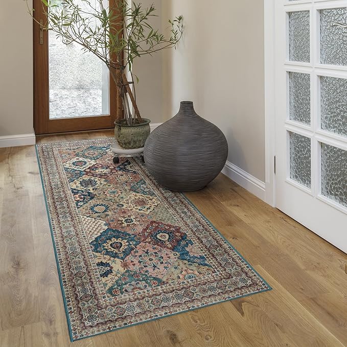 Gertmenian Indoor Boho Rug - 2x8 Runner, Non Slip, Super Strong, Ideal for High Traffic Areas in Entryway, Bedroom, Kitchen - Cinzia, Bronze, 27727