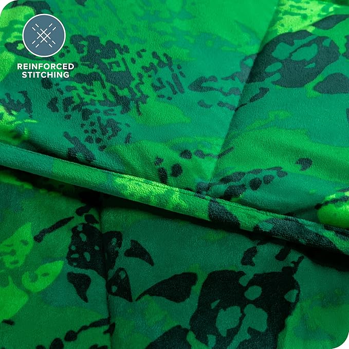 Bare Home Weighted Blanket Twin or Full Size 7lb (40" x 60") - Minky Fleece - Premium Heavy Blanket Nontoxic Glass Beads (Dinosaur, 40"x60")
