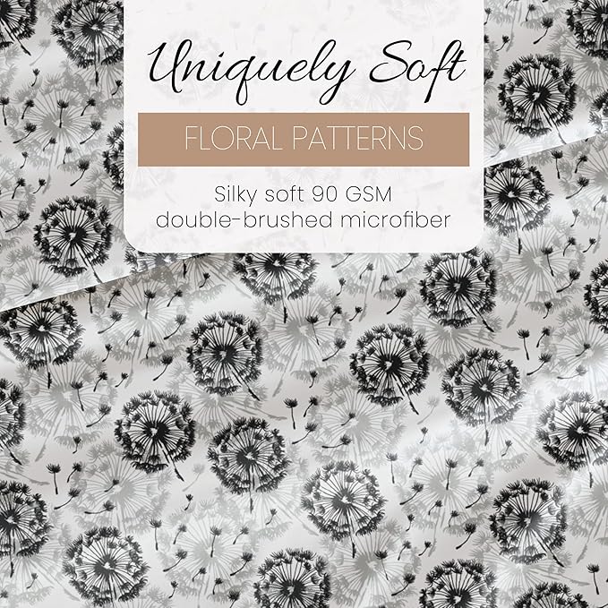 Linen Market 4 Piece California King Bedding Sheet Set (Gray Floral) - Sleep Better Than Ever with These Ultra-Soft & Cooling Bed Sheets for Your Cal King Size Bed - Deep Pocket Fits 16" Mattress