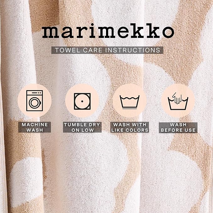 MARIMEKKO Unikko Terry Cotton Washcloth (Dark Blue) – Floral Patterned Washcloths – 12 in x 12 in