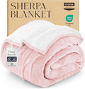 Utopia Bedding Sherpa Blanket Twin Size (Pink, 60x80 Inches) - Soft Lightweight Plush Fleece Reversible Winter Blanket for Bed, Sofa, Couch, Camping and Travel