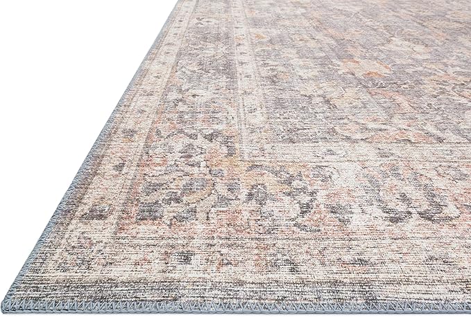Loloi Skye Collection SKY-01 Grey/Apricot 6'-0" x 6'-0" Round Area Rug