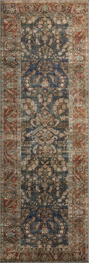 Loloi Chris Loves Julia Jules Collection JUL-10 Ocean/Spice 2'-3" x 3'-9", .13" Pile Height, Area Rug