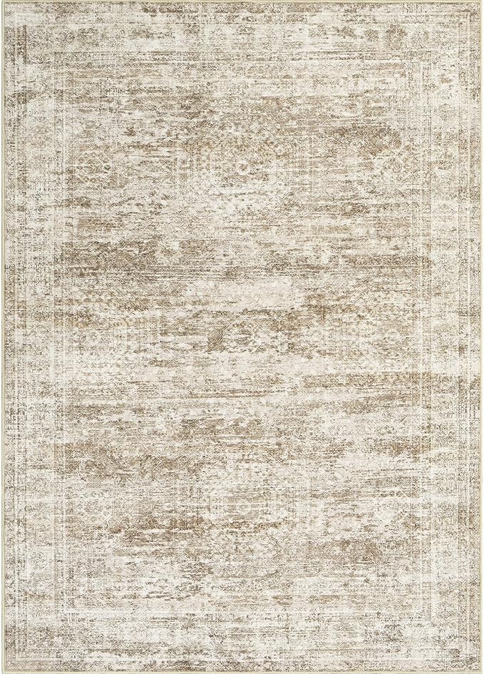 6x9 Area Rug for Living Room Washable 6x9 Rug Non-Slip Modern Rugs for Bedroom Dining Room Ultra-Thin Indoor Brown Rug