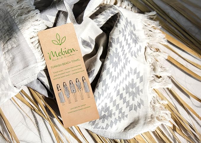 Premium Turkish Beach Towel – 35"x67" Lightweight Quick Dry Towel – 100% Cotton Sand-Free Turkish Towels – Vintage Dark Grey