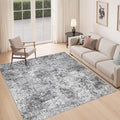 Square Area Rug Living Room Rugs - 8x8 Washable Large Soft Indoor Neutral Modern Abstract Low Pile Rug Carpet for Bedroom Dining Room Farmhouse Home Office - Grey