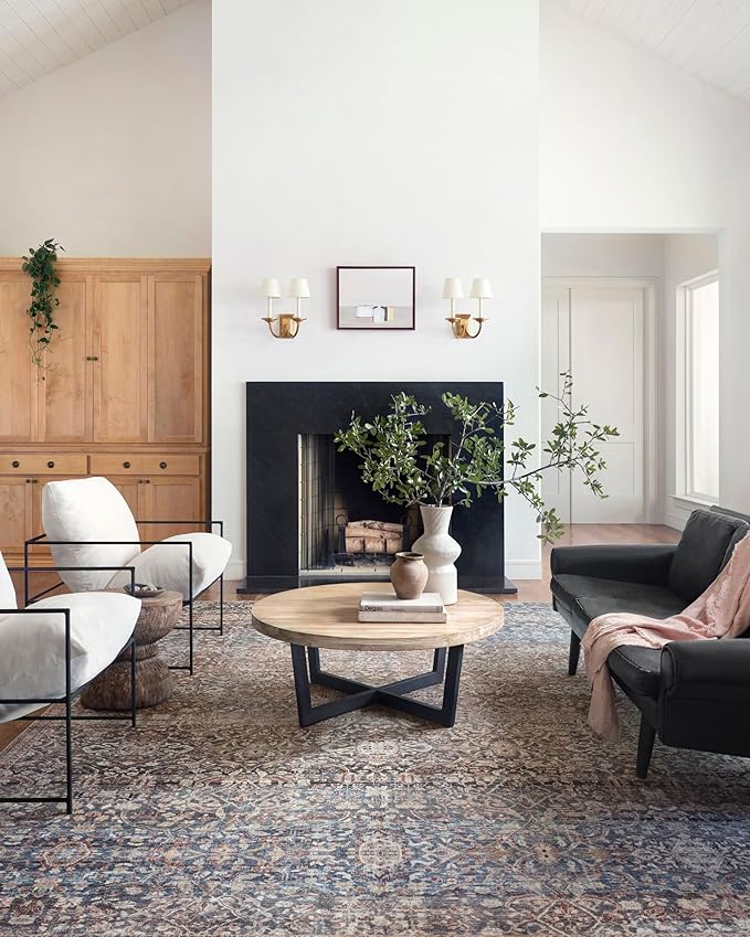 Loloi Chris Loves Julia Jules Collection JUL-06 Denim/Spice 2'-3'' x 3'-9'', .13" Pile Height, Accent Rug