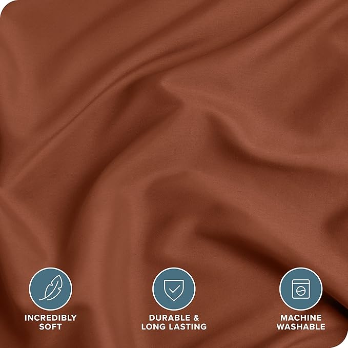 Bare Home Bedding Duvet Cover Extra Long Size - Premium 1800 Super Soft Collection - Lightweight, Cooling - Soft Breathable Bedding Duvet Cover (Twin/Twin XL, Terracotta)
