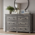 6-Drawer Dresser, Modern Wooden Storage Chest of Drawers, Dresser TV Stand, Wood Drawer Organizer with Metal Handles for Bedroom, Living Room, Hallway